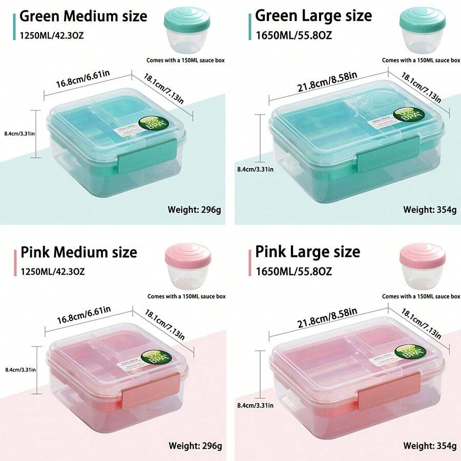 1pc/55.8oz, Portable Salad Lunch Box, Salad Bowl, With Compartments And