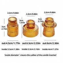 Conical Transparent Glass Candlesticks Dual-Purpose Candlesticks For Decoration Suitable For Tabletop Decorations, Wedding Decorations And Dinner Parties Halloween, Spooky, Autumn, Festival, Holiday , Winter, Holiday, Festival,Room Decor,Gifts Birthday Graduation