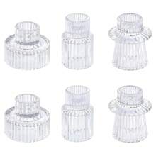 Conical Transparent Glass Candlesticks Dual-Purpose Candlesticks For Decoration Suitable For Tabletop Decorations, Wedding Decorations And Dinner Parties Halloween, Spooky, Autumn, Festival, Holiday , Winter, Holiday, Festival,Room Decor,Gifts Birthday Graduation