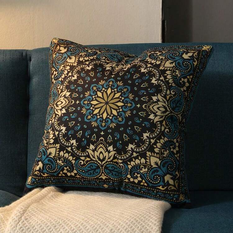 4 cái/bộ Phong cách Retro Nắp đệm , Boho Hình vuông Vỏ gối Đối với Phòng ngủ , Phòng khách , Sofa Trở lại Nghỉ ngơi , Kỳ nghỉ - bộ 4 món - Xem 5
