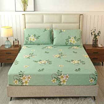 3pcs Simple & Comfortable Printed Bedding Set Including 1 Bedspread And 2 Pillowcases, (Pillow Inner Not Included)