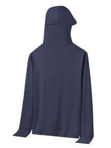 夏季UPF 50+防紫外线男士连帽轻薄透气防风夹克，休闲钓鱼外套