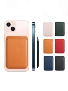 1入組磁吸手機錢包，適用於相容於iPhone 12/13/14/15系列的皮革磁吸手機殼，具有防護RFID和3個卡槽，款式多樣，極簡主義設計 - 彩色 - 查看 7