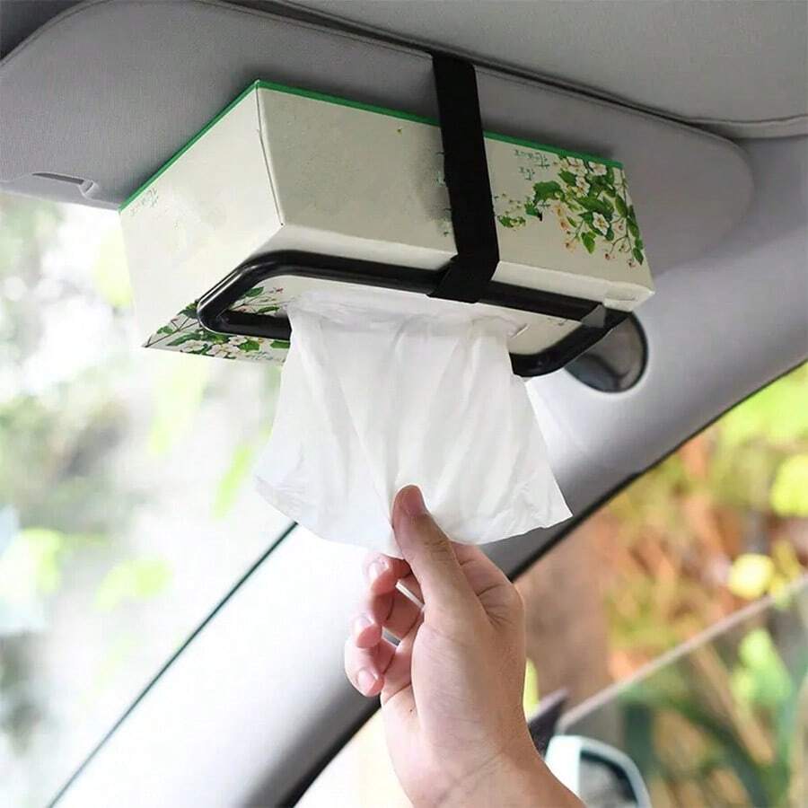 1pc Universal Car Tissue Rack Clip For Car Sun Visor Napkin Box Seat