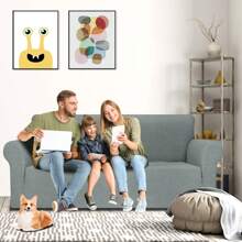 Sofa Cover 1/2/3/4 Seats With Armrests, Stretch Couch Cover, Heavyweight Winter Slipcover, Non-Slip Sofa Cover Washable - Light Grey - View 2