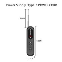 1 件迷你黑色反間諜探測器,用於攝像頭和竊聽器信號檢測,電池壽命長,帶聲音警報,6 級調節,內置紅外線燈,便攜式,適用於酒店、辦公室、旅行、汽車等。 - 黑色 - 查看 3