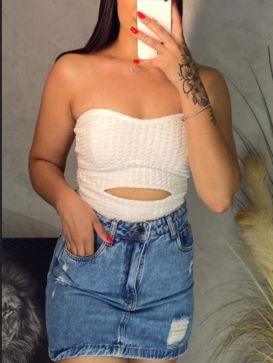 Women Bodysuits - 白色 - 查看 1