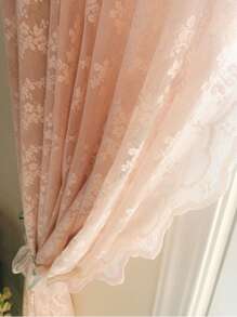 Muroi Mono 2PCS French Pink Lace Gauze Curtain For Luxurious Living Room, Princess Room, Balcony, Lace Curtains - Pink - View 6