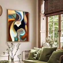 1張抽象畫母親和孩子海報,現代客廳臥室牆壁裝飾帆布畫,不帶框架 - 彩色 - 查看 4