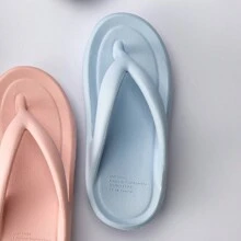 Miniso Modische und bequeme Damen Flip Flops Badeschuhe geeignet für Innen- oder Außenbereich Strandsandalen (Blau)