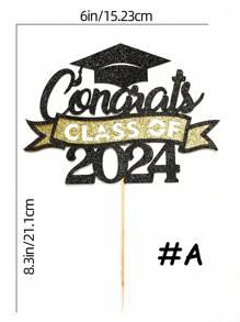 1 件祝贺毕业蛋糕装饰，闪光毕业帽蛋糕装饰，适合 2024 届学生，祝贺毕业派对蛋糕装饰，适合高中大学，派对用品。蛋糕装饰蛋糕装饰蛋糕装饰蛋糕装饰工具 - 彩色 - 查看 4