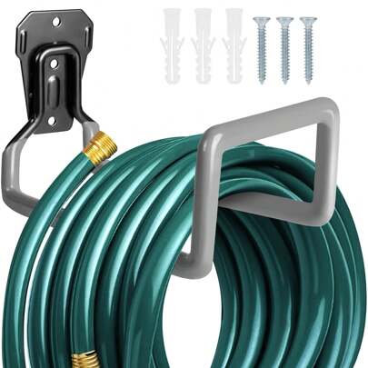 1/2Pcs Metal Garden Hose Holder - Heavy Duty Hose Hanger Wall Mounted Water Hose Holder For Outside Yard, Durable Hose Reel Hose Hooks For Water Hose, Extension Cords