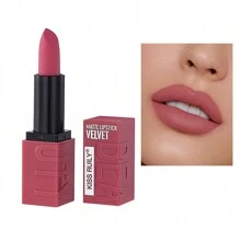 Solid Velvet Matte Lipstick In Solid Color, Easy To Apply, Long-Lasting, Non-Stick And Washable, Suitable For Daily Makeup