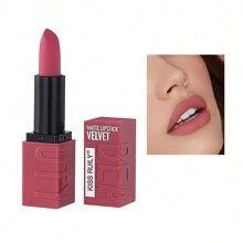 Solid Velvet Matte Lipstick In Solid Color, Easy To Apply, Long-Lasting, Non-Stick And Washable, Suitable For Daily Makeup