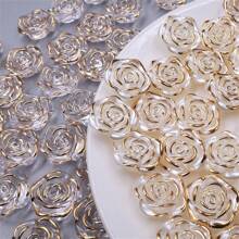 20/50/100pcs Acrylic Leaf & Flower Pendants, Transparent Leaf Charms For Jewelry Making, Bracelet Necklace Earrings DIY