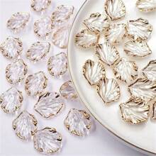 20/50/100pcs Acrylic Leaf & Flower Pendants, Transparent Leaf Charms For Jewelry Making, Bracelet Necklace Earrings DIY