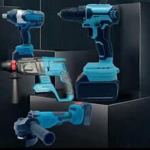 Juego de herramientas eléctricas Juego de herramientas con batería de litio multifuncional de 2, 3 y 4 piezas - Azul - Ver 1