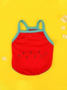 1pc Pet Summer Breathable Printed Camisole Clothes, Suitable For Small & Medium-Sized Cats And Dogs, Anti-Shedding