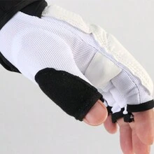 1 đôi Găng tay tập luyện MMA & Quyền anh chuyên nghiệp Unisex, Găng tay thể hình Taekwondo nửa ngón, Bảo vệ lòng bàn tay dày, thoáng khí, để đấm bao cát & đấm bốc - trắng - Xem 9