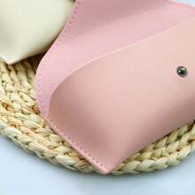 1 件便携式皮革眼镜盒 PU 皮革软太阳镜袋超薄盒女士中性眼镜盒眼镜配件（5 种颜色可选）粉色