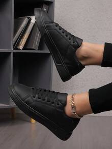 時尚的香港風格多功能運動鞋,適合女性四季穿著 - 黑色 - 查看 5