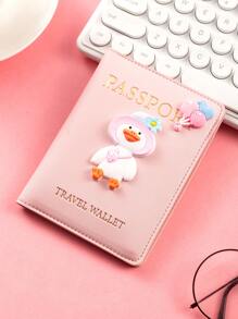 Cute Goose-Shape Passport Holder, Travel Wallet With Rfid Blocking Credit Card & Sim Card Slots, Air Ticket & Cash & Id Bag, Anti-Theft Pouch For International Travel Travel Stuff Travel Organiser Travel Items Travel Wallet Passport Holder Passport Wallet Beach Vacation Bag Summer
