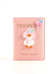 Cute Goose-Shape Passport Holder, Travel Wallet With Rfid Blocking Credit Card & Sim Card Slots, Air Ticket & Cash & Id Bag, Anti-Theft Pouch For International Travel Travel Stuff Travel Organiser Travel Items Travel Wallet Passport Holder Passport Wallet Beach Vacation Bag Summer