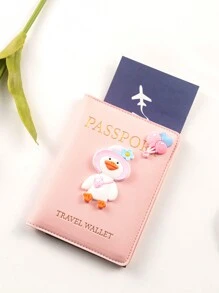 Cute Goose-Shape Passport Holder, Travel Wallet With Rfid Blocking Credit Card & Sim Card Slots, Air Ticket & Cash & Id Bag, Anti-Theft Pouch For International Travel Travel Stuff Travel Organiser Travel Items Travel Wallet Passport Holder Passport Wallet Beach Vacation Bag Summer