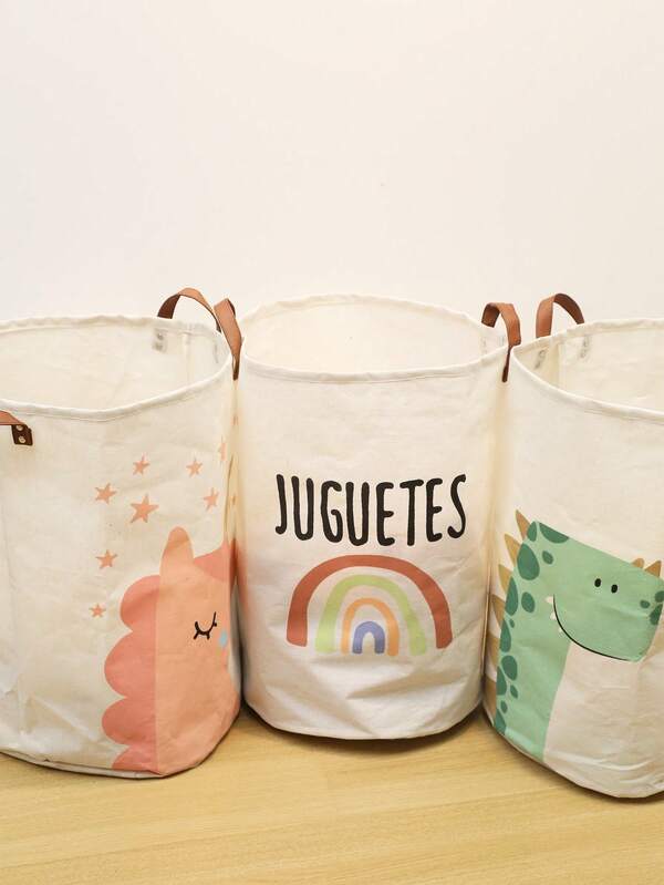 سلة غسيل قطنية قابلة للغسيل بتصميم كرتوني جميل، سلة تخزين الملابس القذرة، سلة منظم للألعاب، حقيبة تخزين قابلة للطي، سلة منظم ملابس للغرفة، سلة مطبوعة، مناسبة لديكور وتخزين المنزل المتنوع