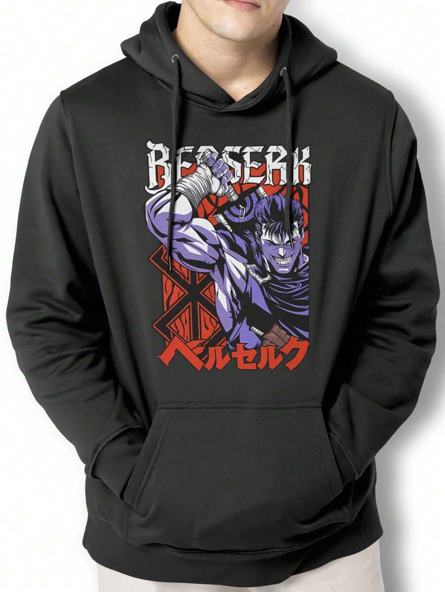 Men Hoodies - 黑色 - 查看 1