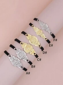 2024 Cổ điển Linh hoạt Đen Dệt tay Có thể điều chỉnh Vòng tay Hai Màu sắc Vòng tay Nam Và NỮ Đồ trang sức - màu đen - Xem 15