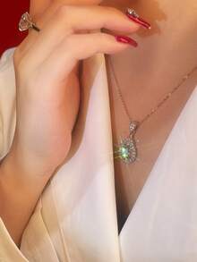 1 cái 5ct Moissanite Pha lê Giọt nước mắt Vòng cổ mặt dây chuyền 18K Bạch Kim MẠ Màu bạc D Màu sắc Lý tưởng Cắt Pha lê Quý cô Dây chuyền Qủa tặng Lễ cưới Hôn ước Trang sức cô dâu Pha lê - Bạc - Xem 7