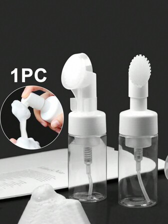 1入組矽膠洗臉刷泡沫分配瓶,按摩刷泵瓶,適用於洗面奶泡沫/慕斯