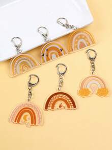 6pcs Bohemian Rainbow Style Keychains, Key Chains, Party Decorations, Birthday Party Gifts, Keyring, Bag Charms - Multicolor - View 2