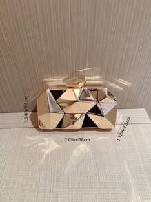轻巧，商务休闲水钻装饰水桶包迷你抽绳设计，透明包仿珍珠包晚宴包，晚餐包迷人，优雅，精致，安静奢华水钻适合派对女孩，女人，新娘非常适合派对，晚宴/宴会圣诞派对礼服，与新年服装完美搭配，与女士派对礼服完美搭配，必备婚礼物品，与毕业礼服完美搭配，舞会礼服 - 金色 - 查看 8