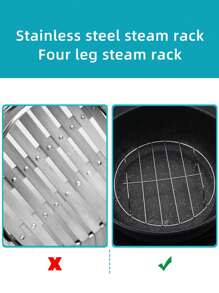 1 pieza Estante de vapor de acero inoxidable - Plateado - Ver 4