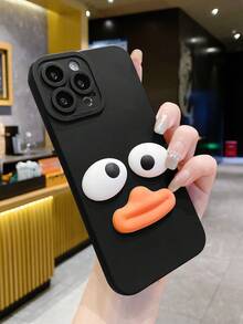 1 Miếng Hoạt hình 3D Con vịt Diễn đạt Thiên sứ Mắt Ốp lưng & bao da điện thoại Tương thích với - màu đen - Xem 2