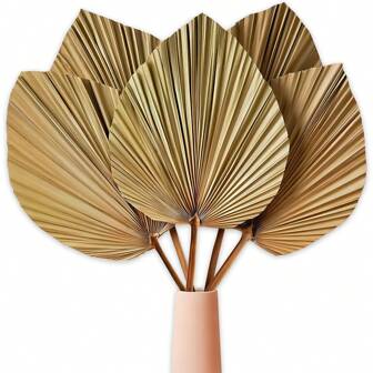 2/4/6 Dried Palm Leaves - Natural Dried Palm Leaf Decoration, Bohemian Style Dried Palm Spear Bouquet For Wedding, Home, Kitchen, Vase Table Arrangement And Anniversary Decoration