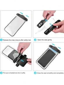 Pochette étanche universelle pour téléphone, étui étanche compatible avec iPhone 14, 13, 12, 11Pro Max, XS Plus, Samsung Galaxy S22, S23, jusqu'à 7 pouces, sac étanche 3D pour téléphone portable