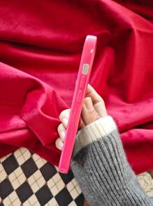 1 chiếc ốp điện thoại trơn chống rơi chống va đập họa tiết trái tim hoạt hình màu hồng dễ thương phong cách đơn giản, nhiều màu sắc trang trí chó và hoa theo phong cách châu Âu, chất liệu màu đỏ - Nhiều màu - Xem 3