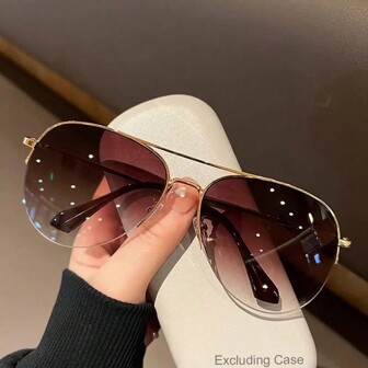1pc Aviator Fashion Large Face Driving Riding Stylish Personality Fashion Glasses For Men Beach Accessories Glasses Shades Looks Street Style And Suit For Sweater Jacket Sweatshirt Hoodie Leather Pants And Cargo Pants For Summer Beach Vacation,Outdoor,Travel