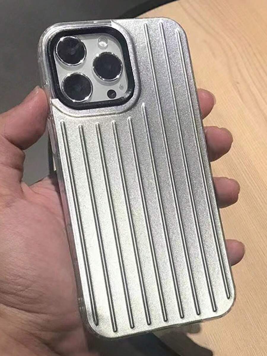 苹果 1 件白色/银色条纹软 IMD 全息手机壳，兼容 11/12/13/14/15/16、 11/12/13/14/15/16 Pro、 11/12/13/14/15/16 ProMax，男女通用防水防震防摔防刮