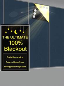 1 Miếng Đã nâng cấp Có thể mang đi Rèm cửa Dán Kiểu , Tạm thời Blinds Đối với Em bé , Phòng ngủ , Đến - Màu xanh lam - Xem 1