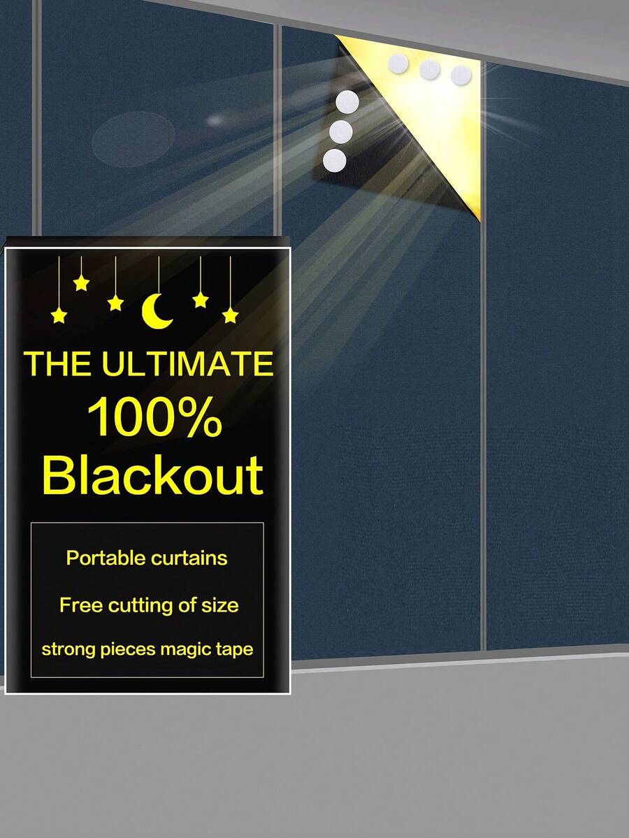 1 Miếng Đã nâng cấp Có thể mang đi Rèm cửa Dán Kiểu , Tạm thời Blinds Đối với Em bé , Phòng ngủ , Đến - Màu xanh lam - Xem 1