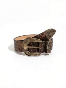 1 件女士复古扣时尚百搭腰带波西米亚风万圣节夏季、学校秋季、秋季、万圣节 - 銅色 - 查看 5