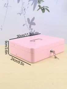 Caja de efectivo con cierre - organizador de dinero, organizador de efectivo, caja fuerte con cierre de llave (1 pieza) - Rosa - Ver 3