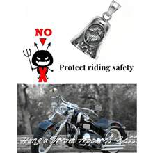 AD 1pc Retro Motorcycle Bell, Gray Plated Stainless Steel Bicycle Ring, Bike Accessory, Safety Riding Alarm Bell, Punk Style, Lucky Charm