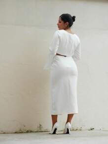 Women Two-Piece Outfits - 白色 - 查看 2