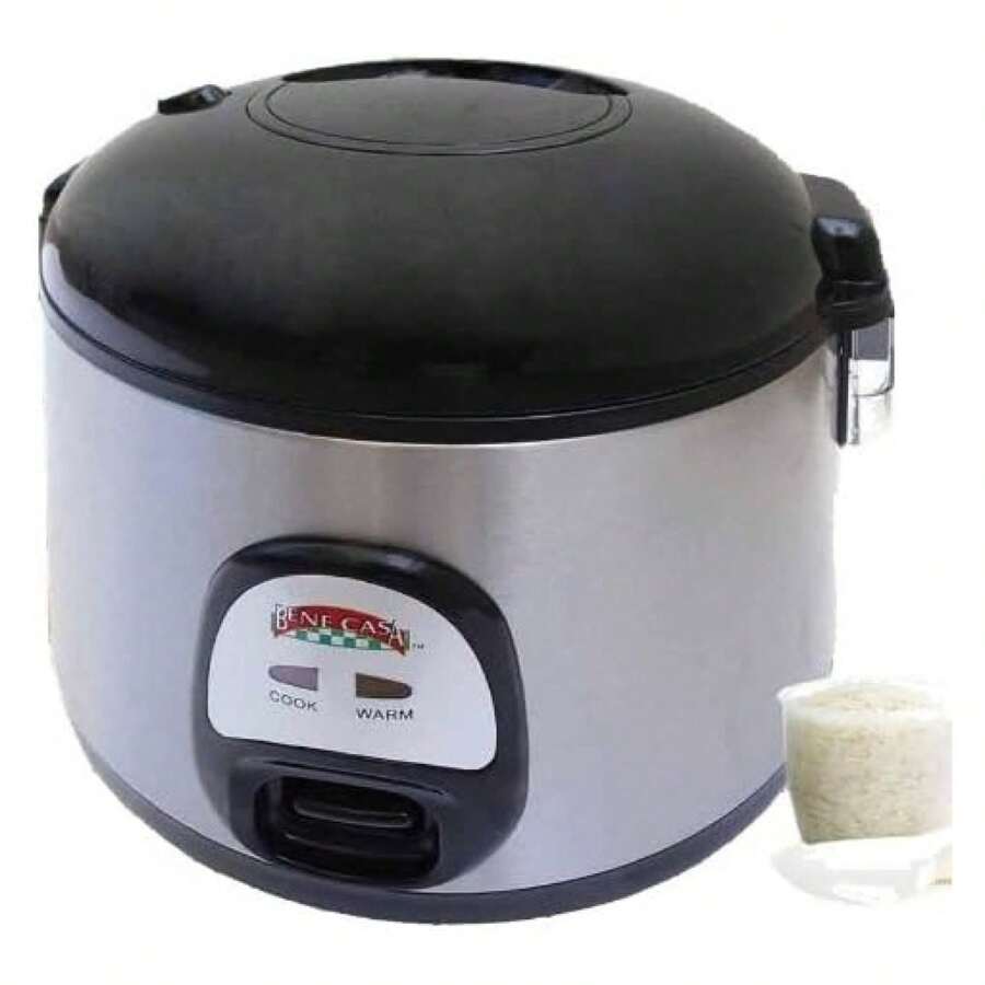 YONGSTYLE 7 Cup StainlessSteel Thermo Rice Cooker, Stainless Steel And