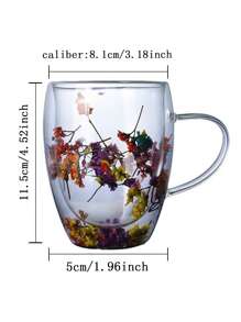 1pc Heat-Resistant Double-Layer Glass Flower Cup, Uncommon & High-End Handmade Glass Cup, Pretty & Practical, Ideal Gift For Women's Birthday - Clear - View 5